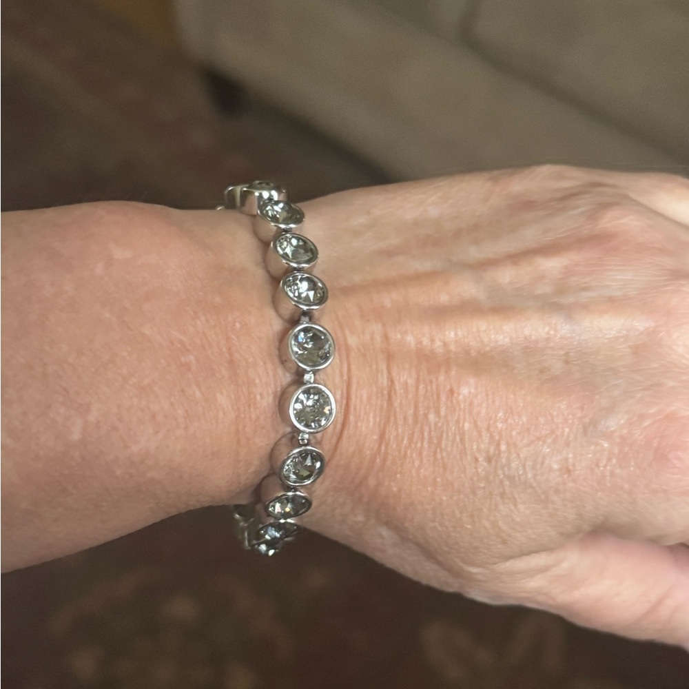 Touchstone Crystal Silver Tennis Bracelet